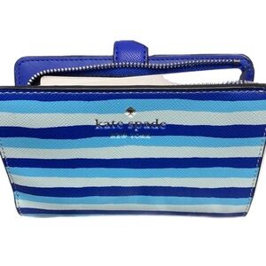 KATE SPADE Schuyler Wave Stripe Medium Compact Bifold Wallet